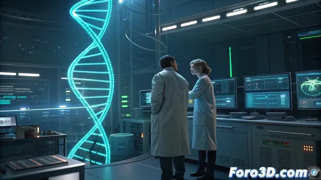 Simulación 3D de investigación genómica con iClone desde laboratorio virtual a ADN animado