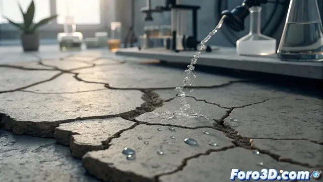 Hormigón autorreparable con bacterias productoras de calcita