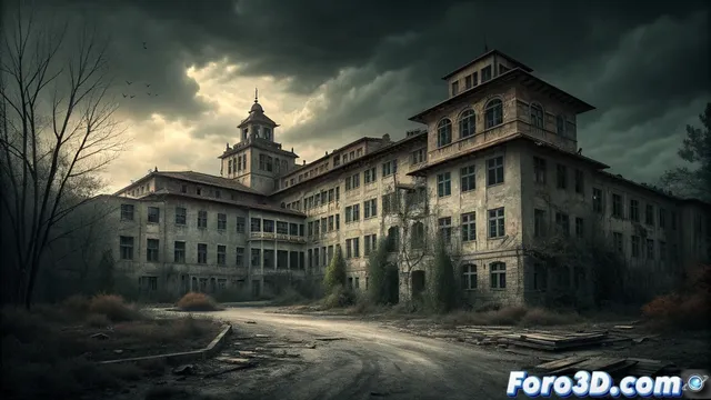 Recreación del Hospital del Tórax de Terrassa en After Effects
