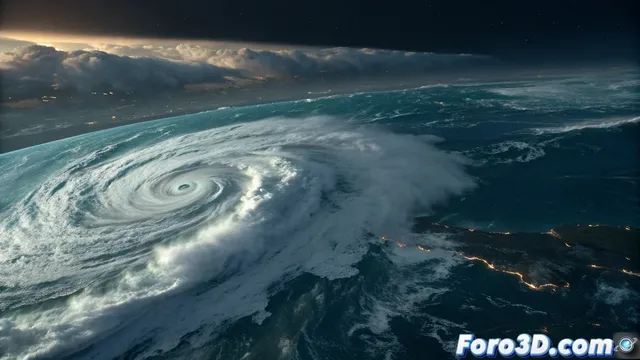 Simulación del huracán Gabrielle en Houdini para efectos visuales