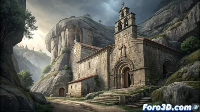 Recreación del Monasterio de San Pedro de Rocas en Rhinoceros