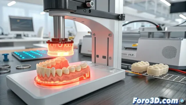 Carbon FP3D con resina flexible para dentaduras parciales con curado dual