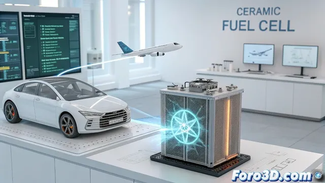 Celda de combustible ceramica impresa en 3D para aplicaciones aeroespaciales