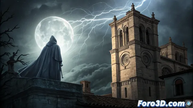 La figura espectral de la torre de la Catedral de Cuenca y su recreacion en Blender