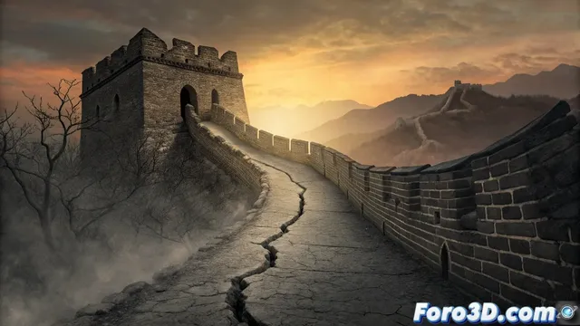 La grieta del silencio en la Gran Muralla China y su recreación en 3ds Max