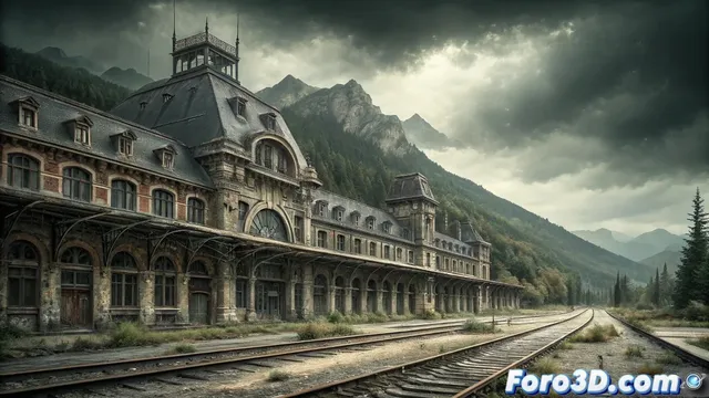 La estación de Canfranc recobra vida fantasmal en Adobe Photoshop