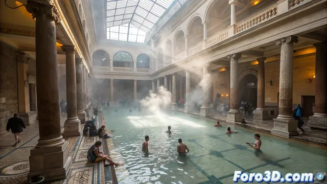 Recreación virtual de las Termas de Trajano en Roma