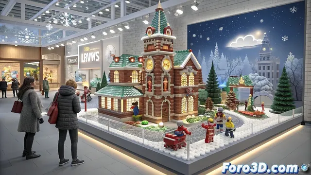 El showroom navideño de Lego 2025 fusiona tradición y tecnología digital