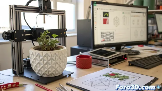 Maceteros autosuficientes impresos en 3D que revolucionan la jardinería