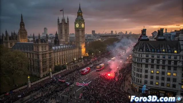 Composición de una protesta masiva en Nuke