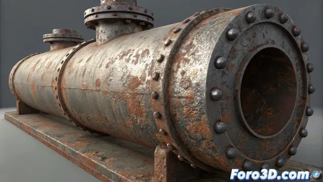 Crear material combinado de metal oxidado con reflexión en V-Ray para 3ds Max