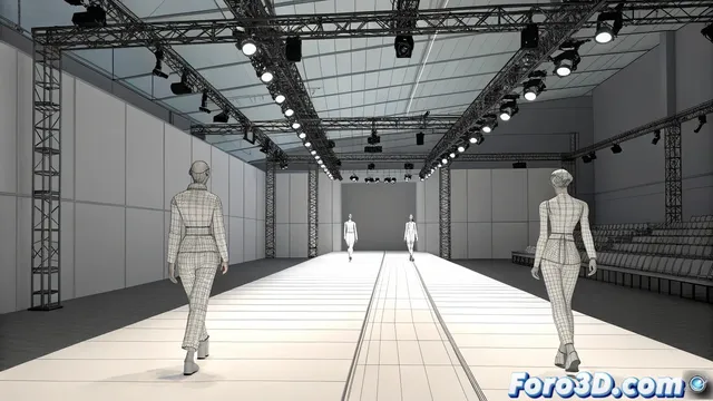 Recreacion de la pasarela de Miguel Adrover en Blender