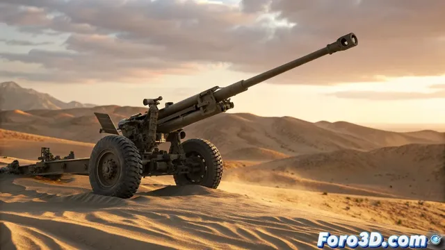 Modelado 3d del obús M777: características y detalles técnicos