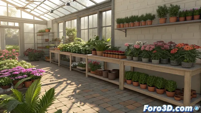 Crear una guarderia de plantas realista en Blender con plugins de vegetacion
