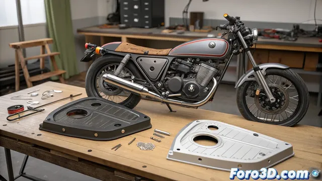 Modelado e impresion 3D de cachas para Yamaha RX100 modelo 97