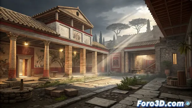 Recreación en LightScape de los nuevos hallazgos en la Villa de los Misterios de Pompeya