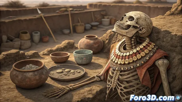 Recreación en 3D de una ofrenda prehispánica descubierta en el Templo Mayor