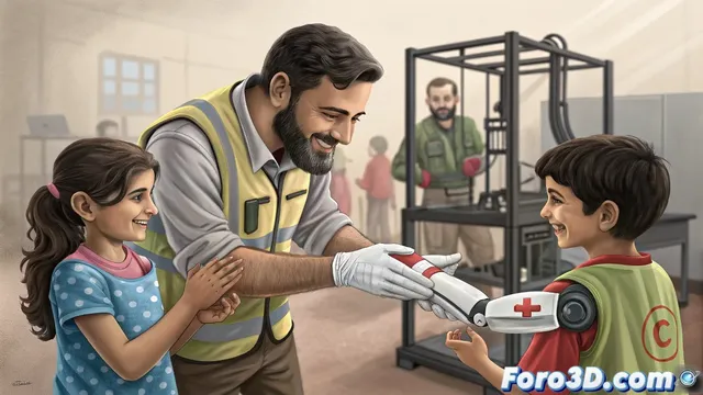La ONG española Ayúdame3D entrega prótesis impresas en 3D a niños amputados de Gaza