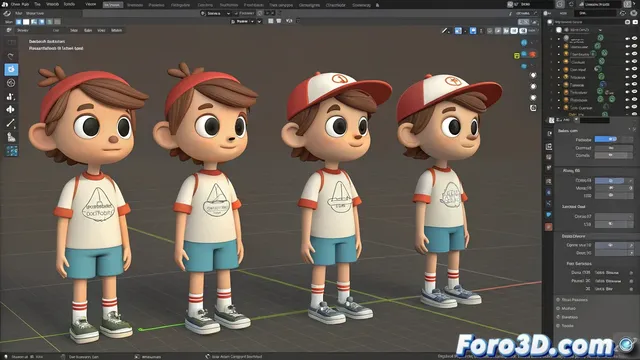 Gestion de personajes similares en Blender archivo unico versus multiples archivos