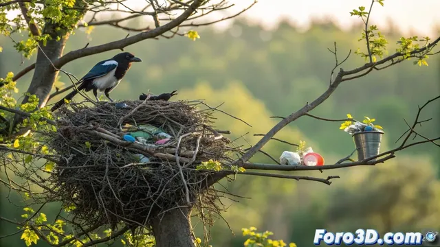 El curioso caso de los pájaros que decoran sus nidos con objetos humanos