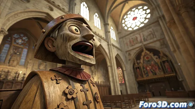 Recreación en 3D del autómata Papamoscas de la Catedral de Burgos