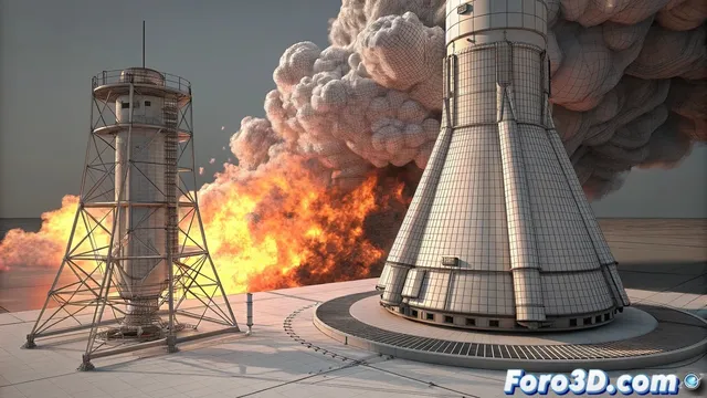 Fuego y humo estilizado para cohetes en Softimage XSI