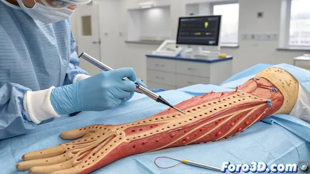 Piel artificial impresa en 3D para la formacion de cirujanos