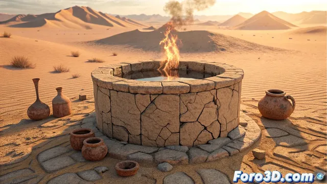 Pozos que desafían la evaporación: leyendas del desierto y creación 3D