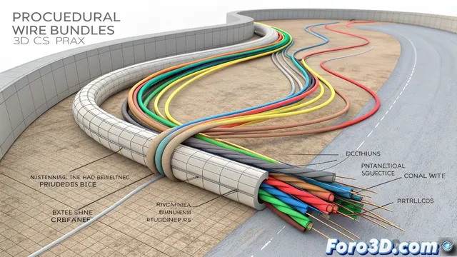 Creación procedural de mazos de cables con bridas en 3ds Max
