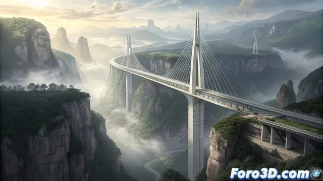 El puente más alto de China cobra vida en Adobe Premiere con edición cinematográfica