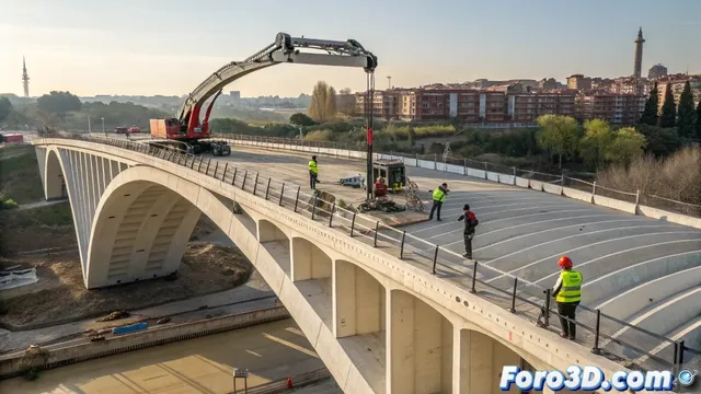 Alcobendas estrena el primer puente peatonal impreso en 3D con hormigón