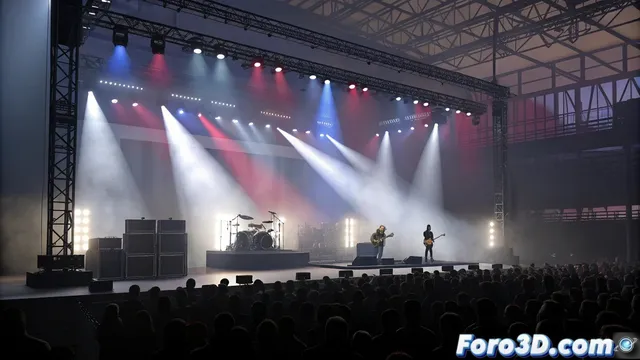 Recreacion del concierto de Radiohead en 3ds Max con Arnold Render