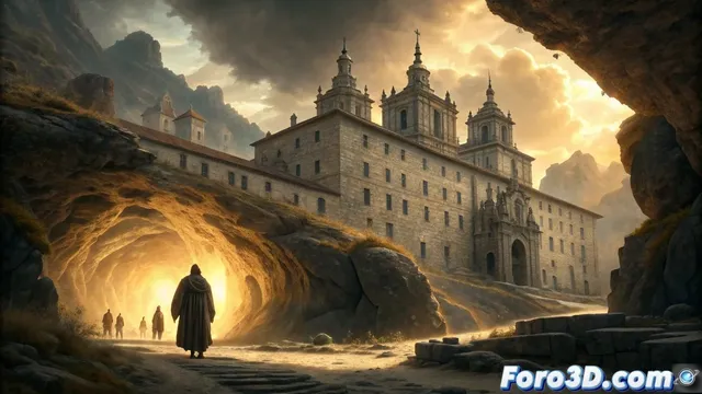 Recreación del Monasterio de El Escorial en Maya: arquitectura y túneles secretos