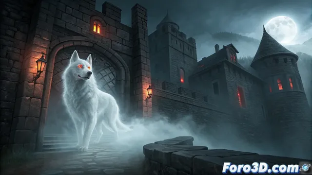 Pintando el Castillo de Akershus y su perra fantasma en Krita