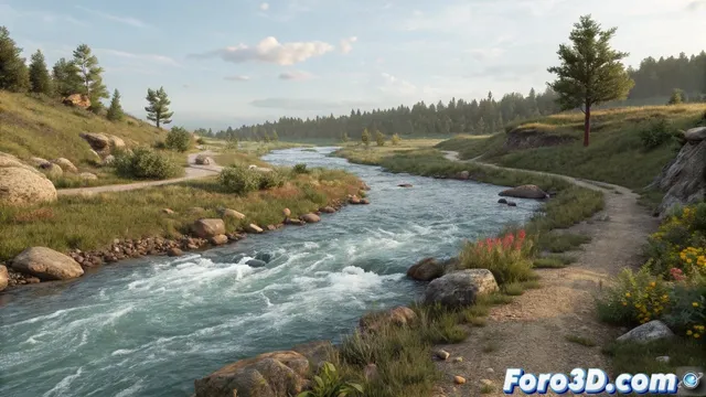 Baga River Generator crea ríos realistas en Blender dibujando curvas