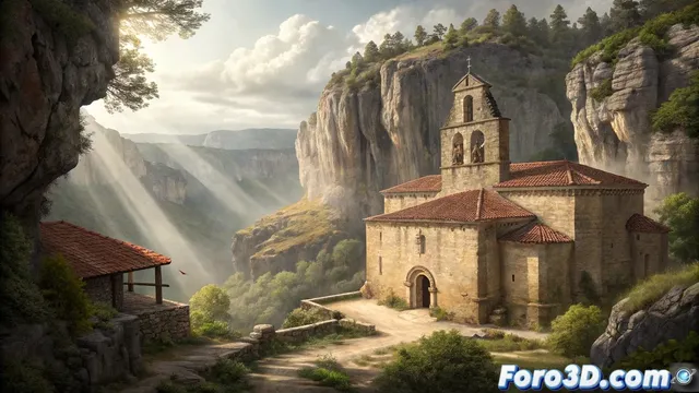 La Ermita Templaria de San Bartolomé revive en Corel Painter con simbolismo esotérico