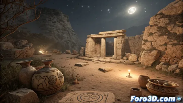 Recreación del santuario de Hécate en Delos con Houdini