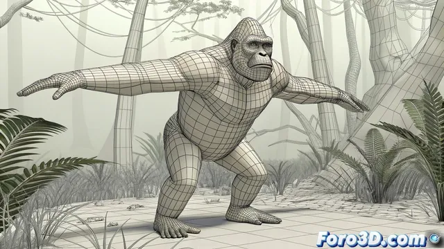 Modelado de una criatura criptozoologica en la selva amazonica con Rhinoceros