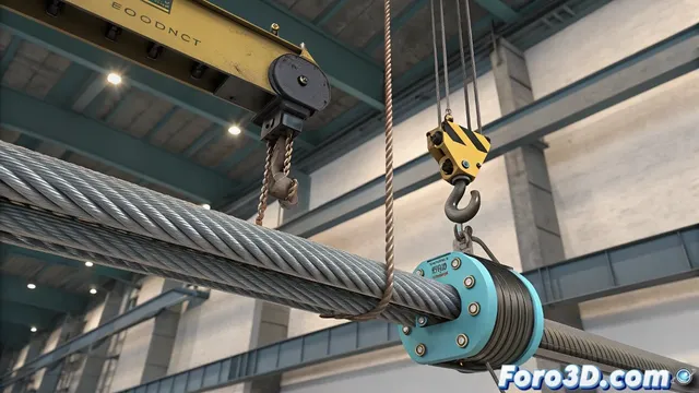Animación realista de cables en tecles y grúas