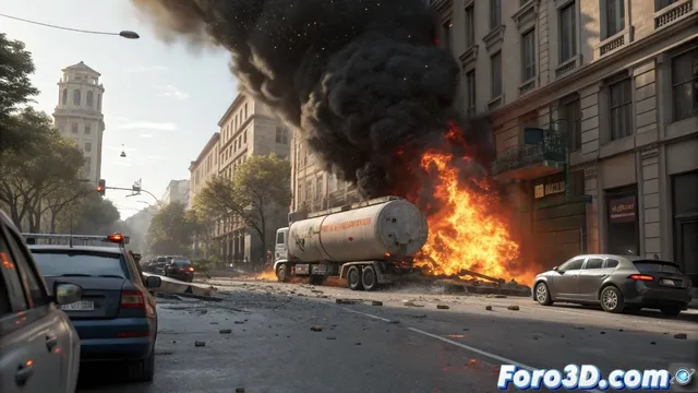 Simulación de explosión de camión cisterna con Houdini paso a paso