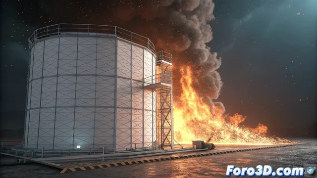 Crear fuego realista en aspas giratorias en Maya para Mac