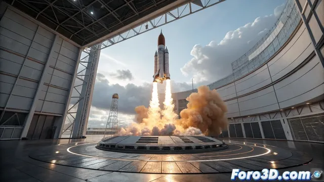 Simulación del lanzamiento del cohete Starship de SpaceX en Autodesk Maya