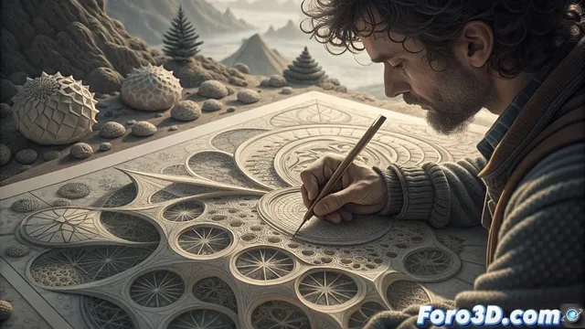 Explorando el arte fractal: patrones repetitivos y geometría en el dibujo