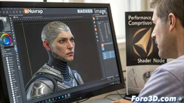 Comparación entre Texture Paint y Multimaterial en Blender para animación
