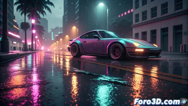 Creación de efectos de neón animados para coches en Blender con Eevee