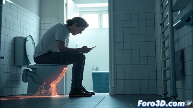 Usar el móvil en el baño aumenta el riesgo de hemorroides y cómo representarlo en Houdini
