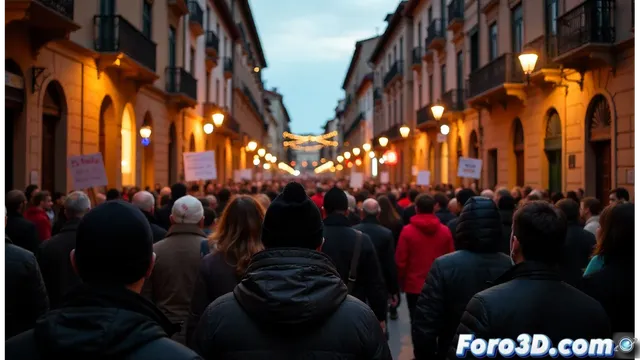 Vecinos del Casco Histórico de Toledo protestan durante el encendido navideño