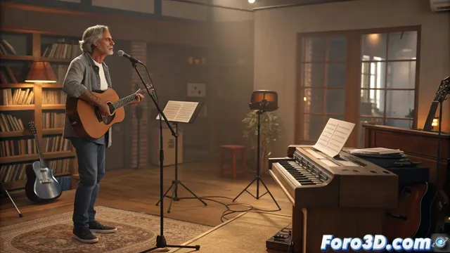 Recreación del nuevo disco de Víctor Manuel en Blender