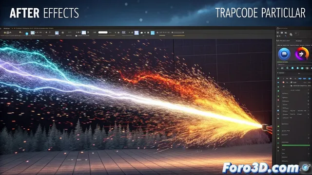 Emparentar emisor de Partículas TrapCode con capa en movimiento en After Effects