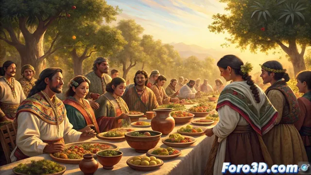 Recreación histórica del encuentro cultural en Blender: técnica y simbolismo